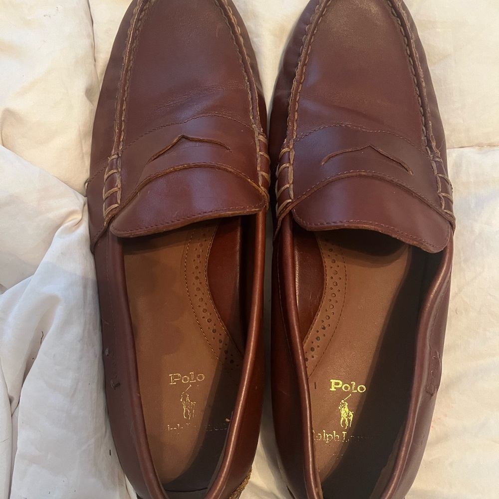 Polo by Ralph Lauren Brown Leather Loafers Slip-On